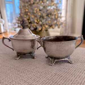 Vintage silver sugar and cream set